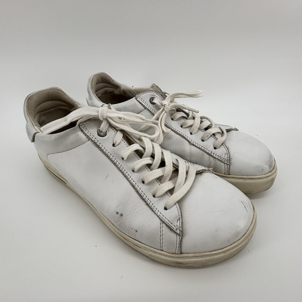 Birkenstock Womens 41  Bend Low Sneaker Shoes White Leather Lace Up‎